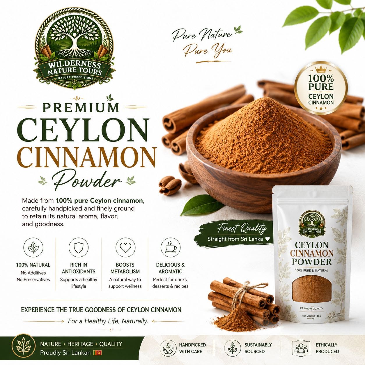 Fine Ceylon cinnamon powder