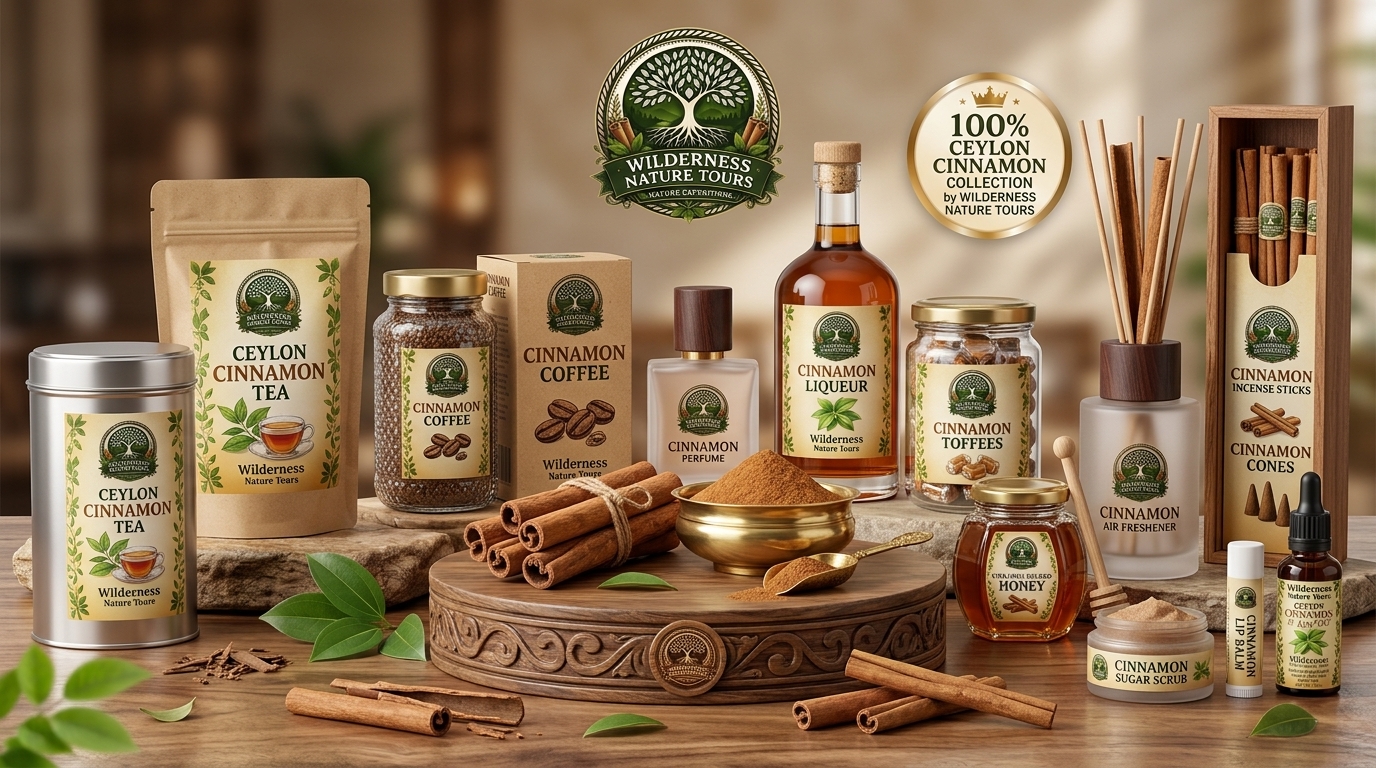 Prepared Ceylon cinnamon products arranged together