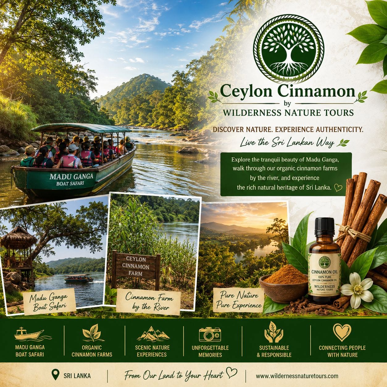 Sri Lankan island landscape and journey through nature
